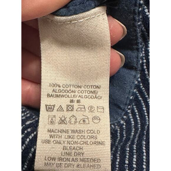 Free People See you Again Blue Cotton Smocked Waist Pull on Pants size XS - Picture 4 of 7